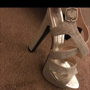 Silver metallic heels